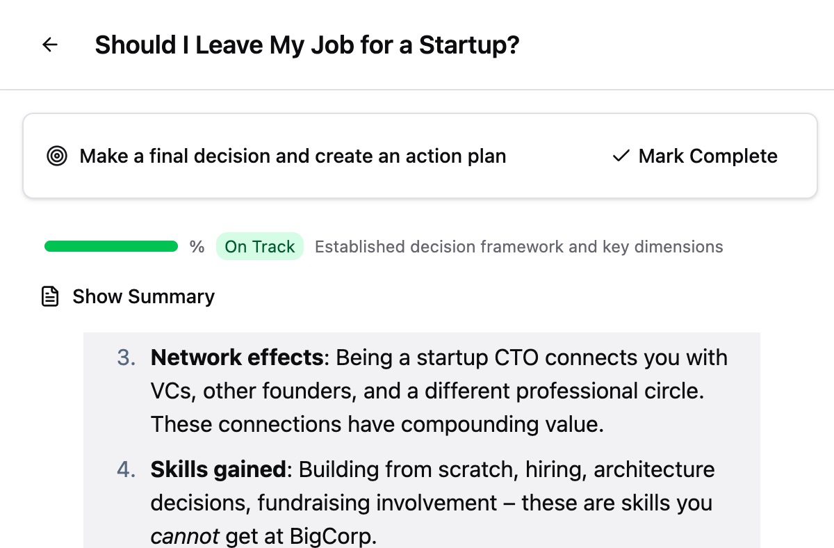 Goal progress bar showing On Track status with real-time progress tracking